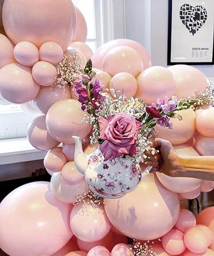 Miniatura 20 de Globos azules polvorientos de diferentes tamaños, doble relleno, color azul pizarra oscura, kit de arco de guirnalda de globos para baby shower