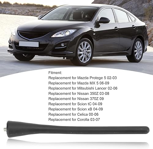 Miniatura 2 de Aramox Mástil de antena corto para automóvil, mástil de antena corta de automóvil, goma negra 39151S6AE02 39151STKA01 de repuesto para Mazda 3 6