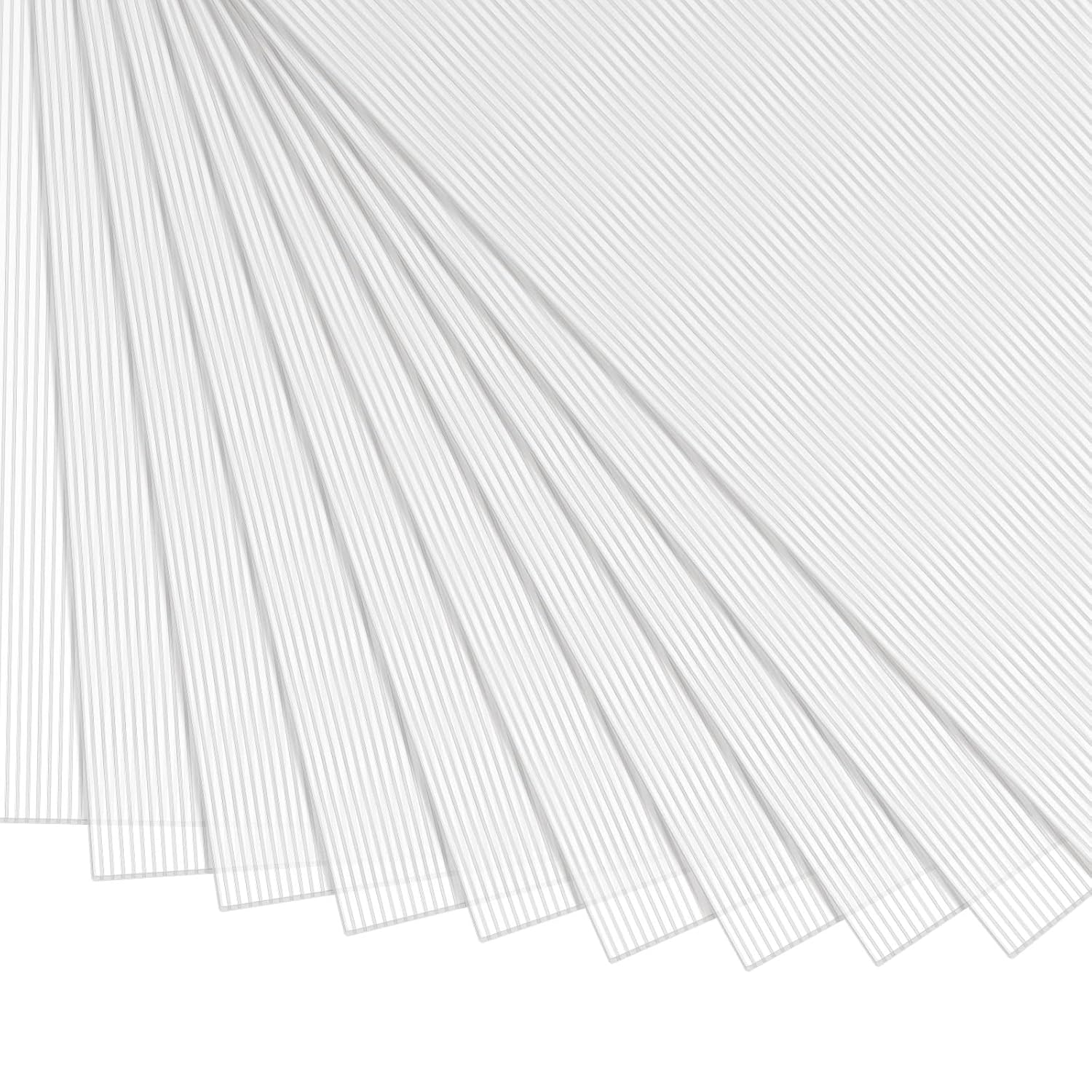 10 Pcs Translucent Corrugated Plastic Sheet 18 x 9.7 Inch