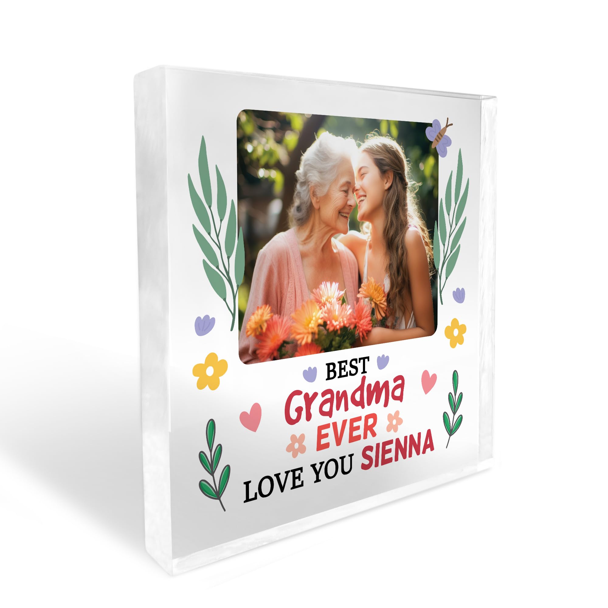 Red Ocean PERSONALISED Grandma Gift For Mothers Day Gifts for Grandma Thank You Gift For Best Grandma Photo Plaque Gift From Grandchildren Keepsake Gift For Her