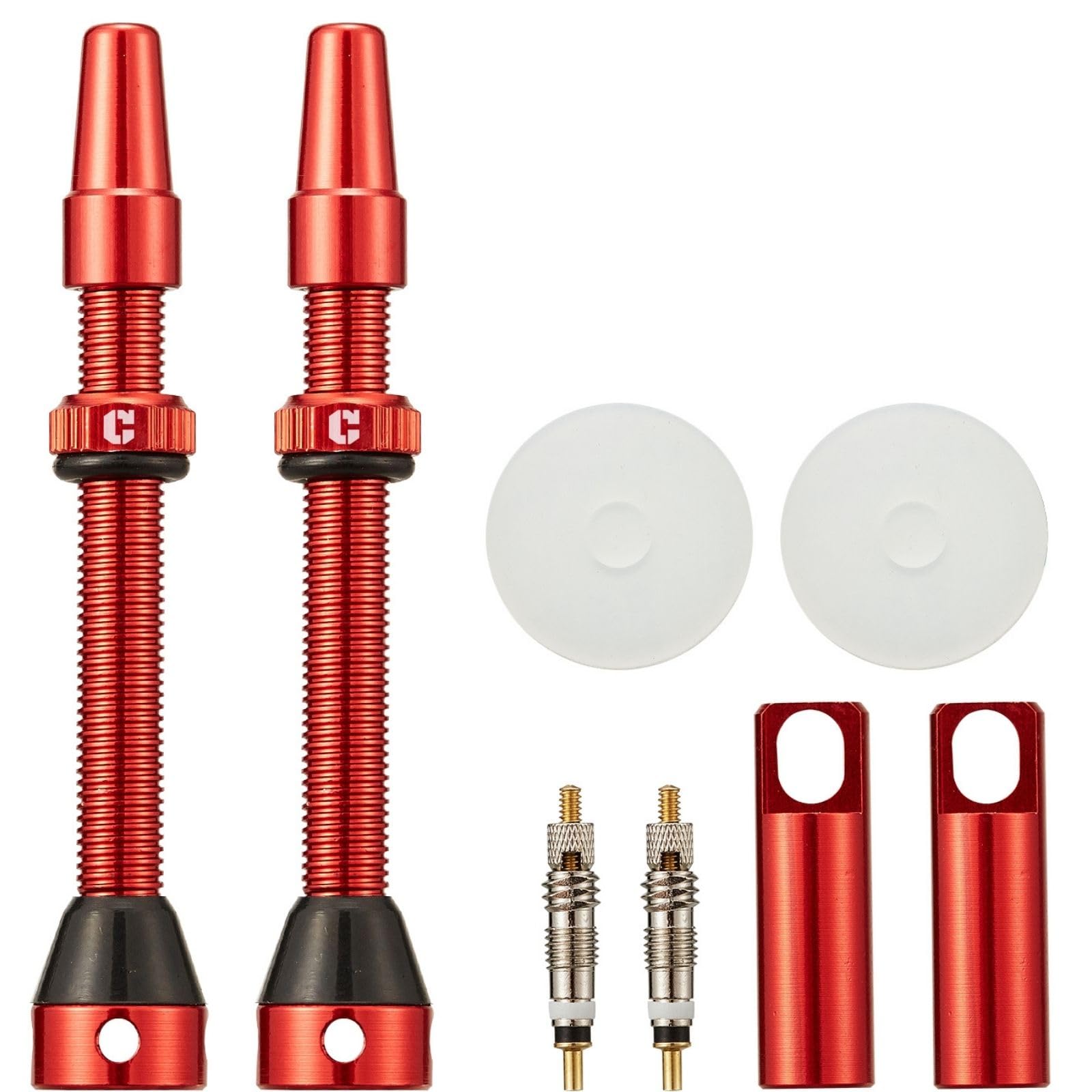 Corki Cycles Tubeless Presta Valve Stem 40 44 55 60 80 100mm with 2PCS Valve Core and 2PCS Remover Tool (Black Red Gold Rainbow)