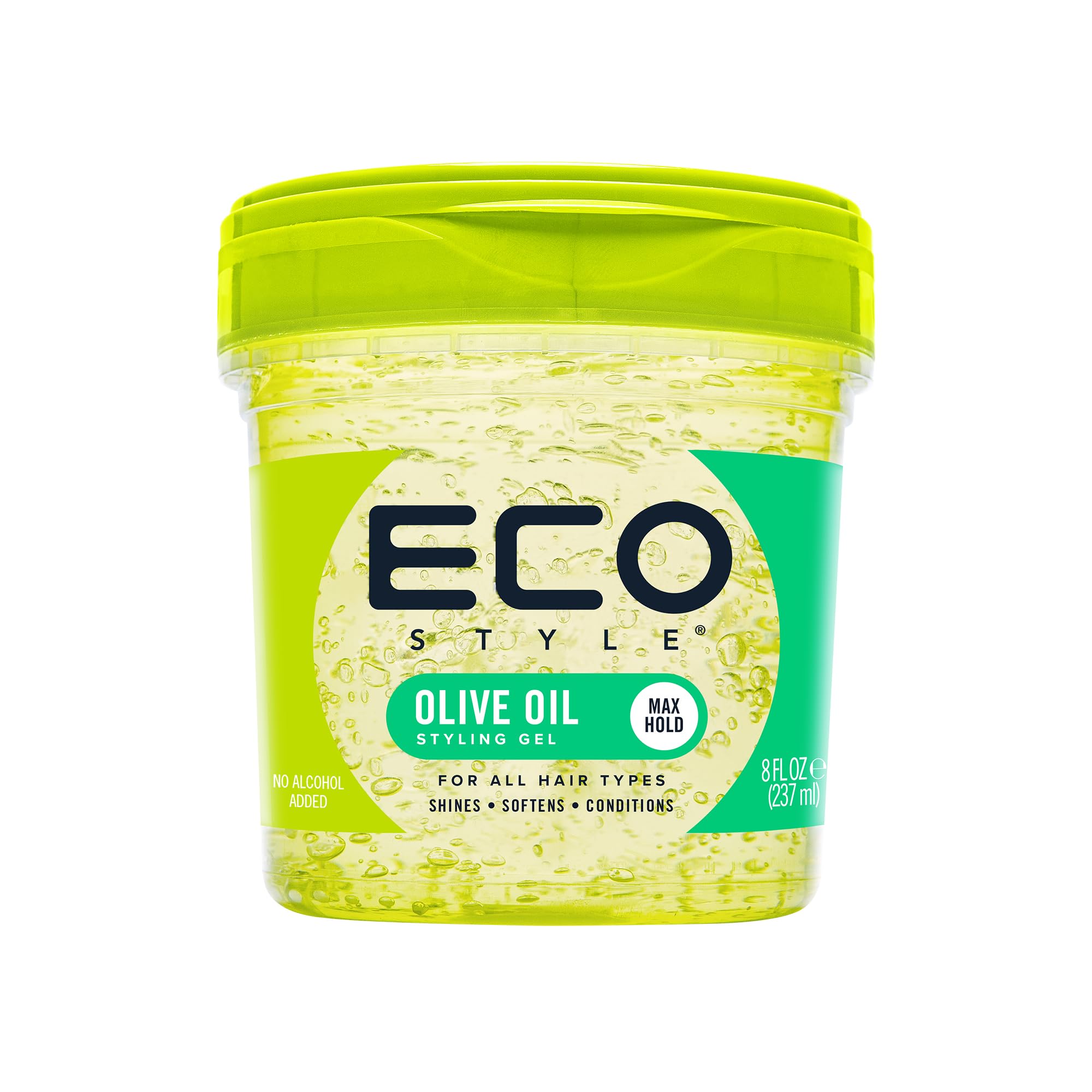 Eco Style Olive Oil Hair Gel, Maximum Hold, Alcohol-Free, Vegan, 236 ml