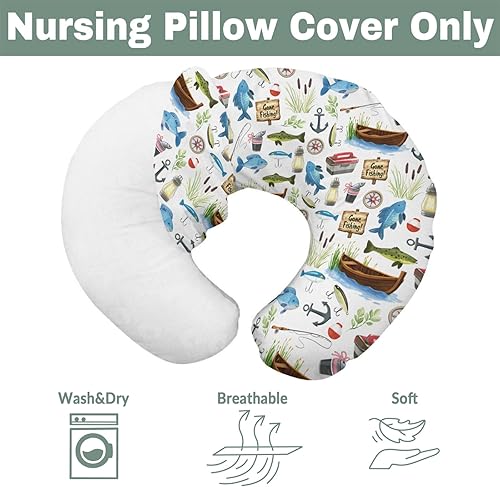 Miniatura 7 de Gone Fishing - Fundas de almohada de lactancia para niños y niñas, regalo para amantes de la pesca, fundas de lactancia para lactancia materna,