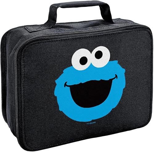 LOGOVISION Caja de almuerzo con diseño de cabeza de monstruo de galletas de Plaza Sésamo, bolsa de almuerzo reutilizable para trabajo de oficina