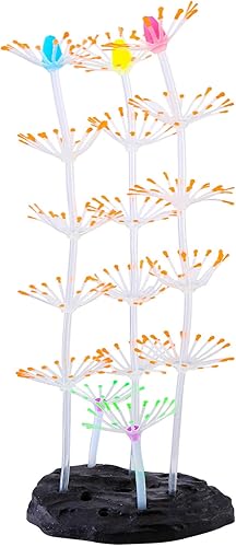 Miniatura 6 de Mogoko Paquete de 4 decoraciones de peceras brillantes kit de adornos de plantas de acuario con brillo de silicio para decoración