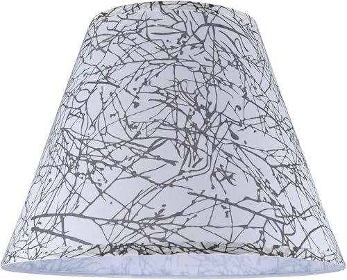 Aspen Creative 32286A Pantalla de lámpara de construcción de araña con forma de imperio de tapa dura de transición, color blanco roto, 14 pulgadas