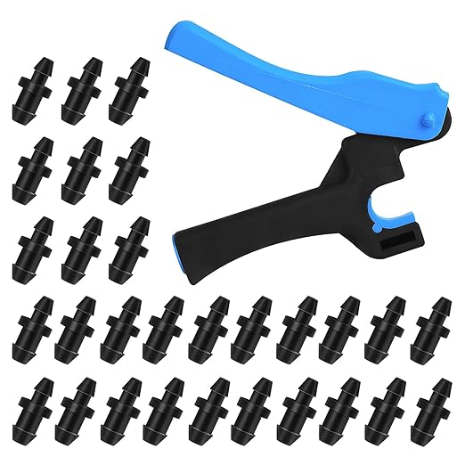 1 Pcs Drip Irrigation Tubing Hole Punch Tool for Easier 1/4 Inch Drip Fitting Emitter Insertion, Drip Tube Hole Punch and 60 Pcs Drip Irrigation Goof Plugs for Garden System