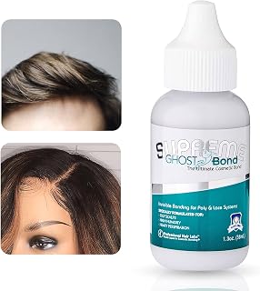 Ghost Bond -"Supreme" Hair Replacement Adhesive - 1.3oz - Premium Invisible Bonding Glue: Extra Moisture Control, Against Heavy Perspiration, Humidity, Oily Scalps - Light Hold Wig, Toupee Systems