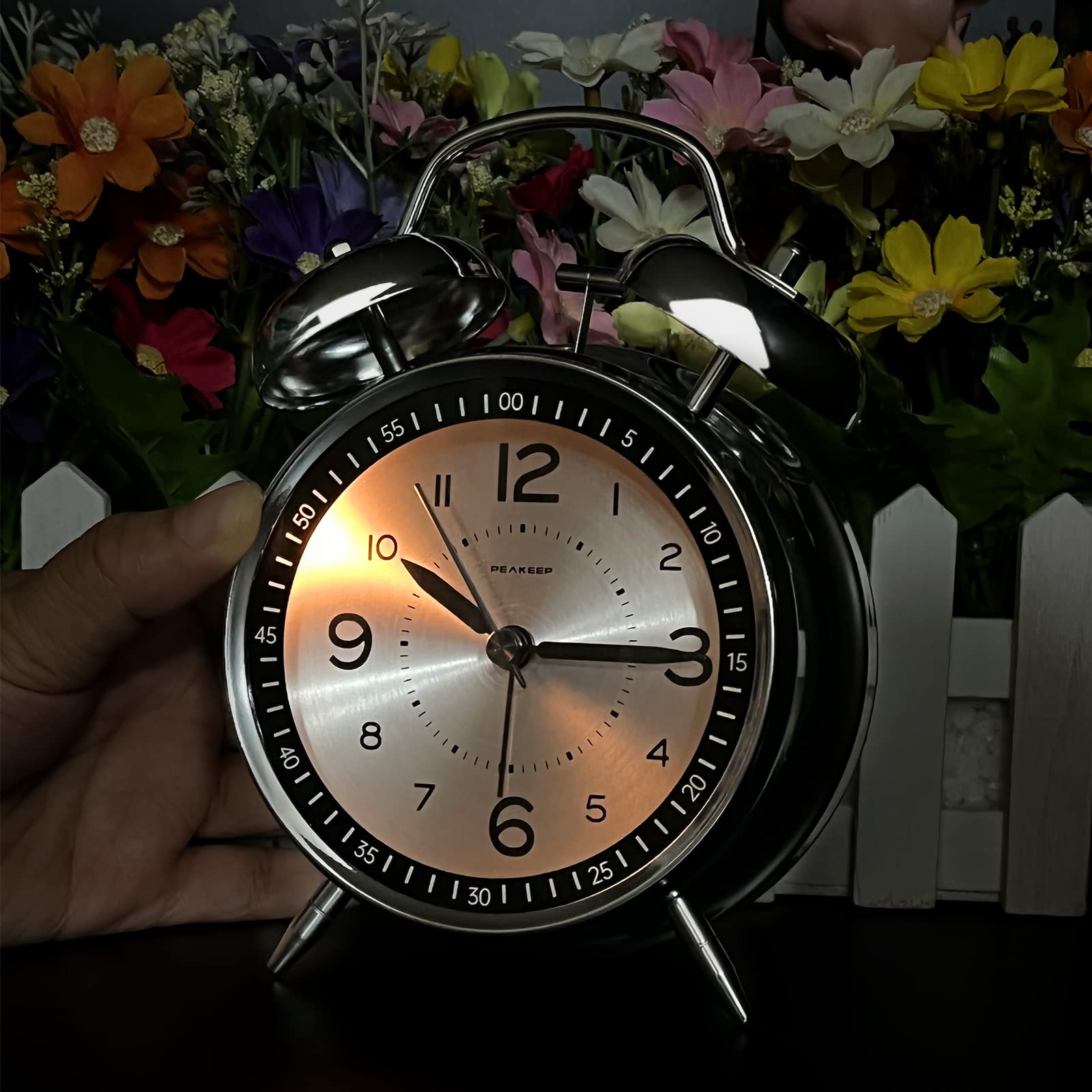 Peakeep Loud Alarm Clock for Heavy Sleepers Adults, Metal 4.5