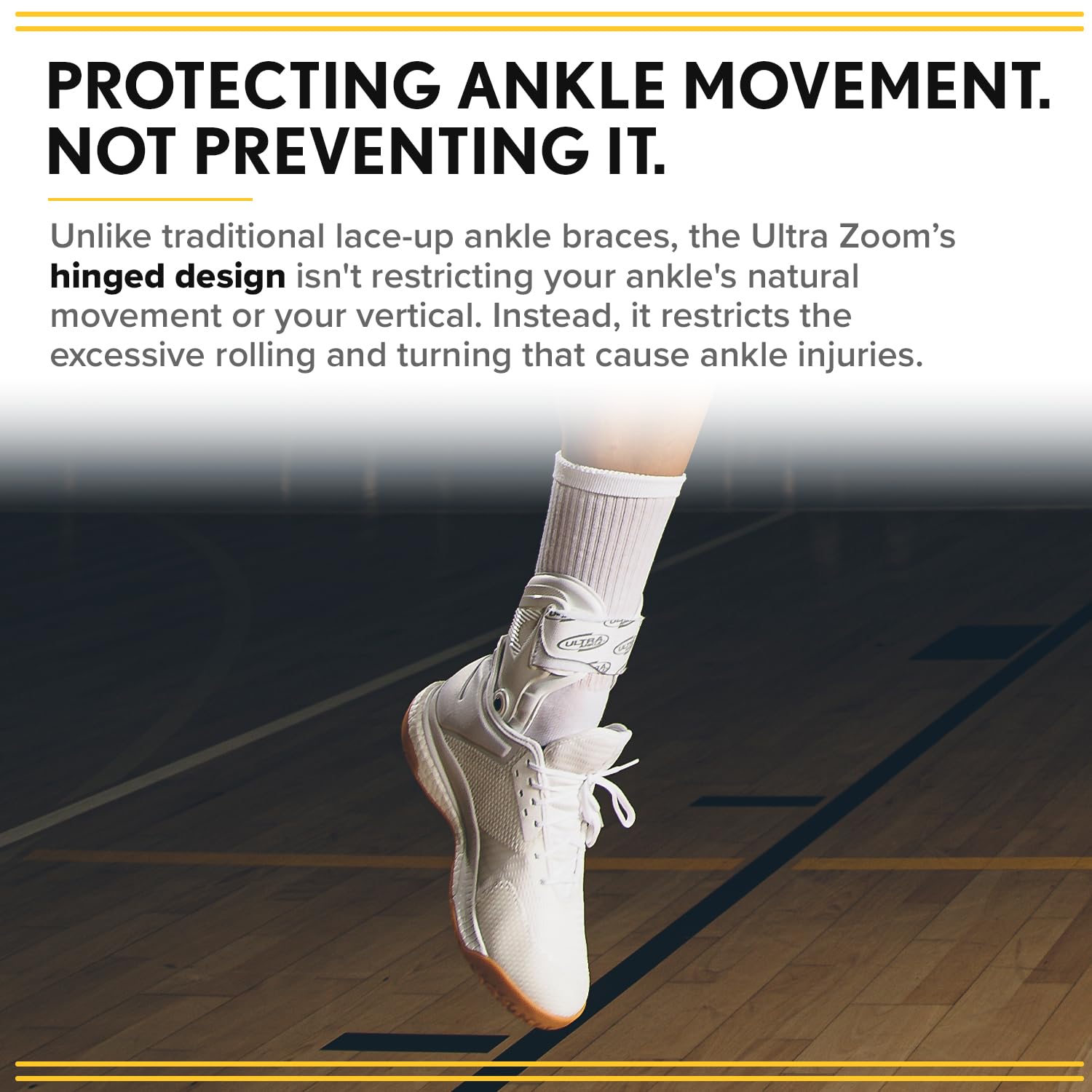 Ultra Zoom Ankle Brace para prevención de lesiones en el tobillo y/o leve a moderada tobillo inestabilidad - Zoom BLK-S/M, Negro