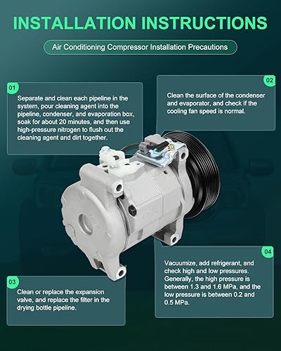 Miniatura 9 de SCITOO CO 10739C - Compresor de CA compatible con Honda Element 2.4L 2003 2004 2005 2006 2007 2008 2009 2010 2011
