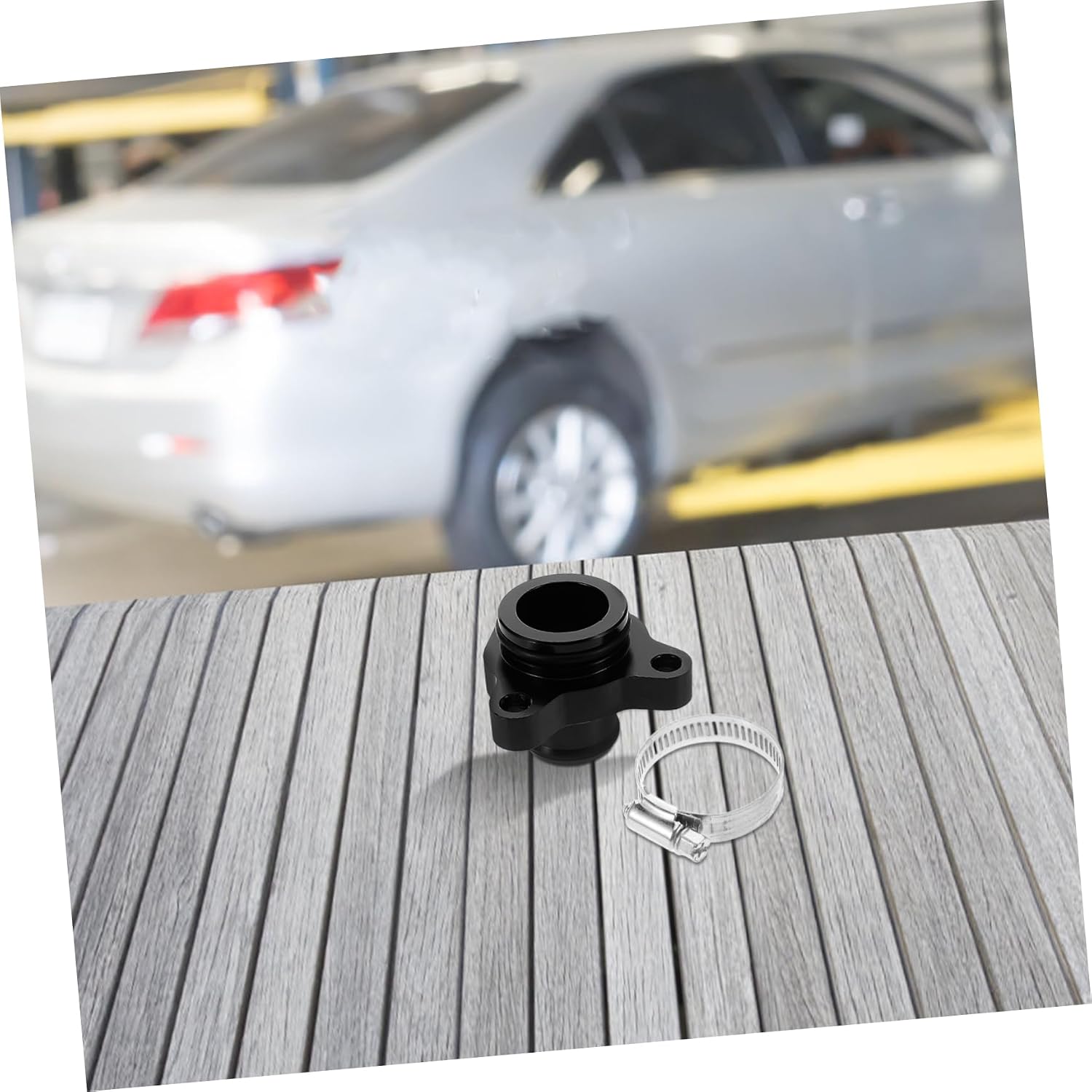 Water Automotive Water Hose Fitting with Clamp Original 335i Plastic Connector Black Easy Install Part
