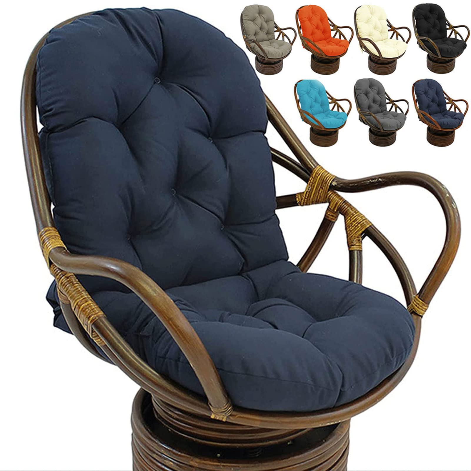 Cojines de repuesto para silla mecedora, cojín lavable y resistente para silla giratoria de jardín, cojín para sofá, tatami, alfombra para sillón reclinable, mecedora, silla de ratán