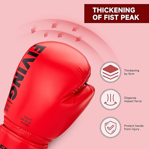 Miniatura 3 de FIVING Guantes de boxeo para niños, guantes de entrenamiento de boxeo juvenil para niños y niñas, guantes de lucha de 4 onzas y 6 onzas, saco de
