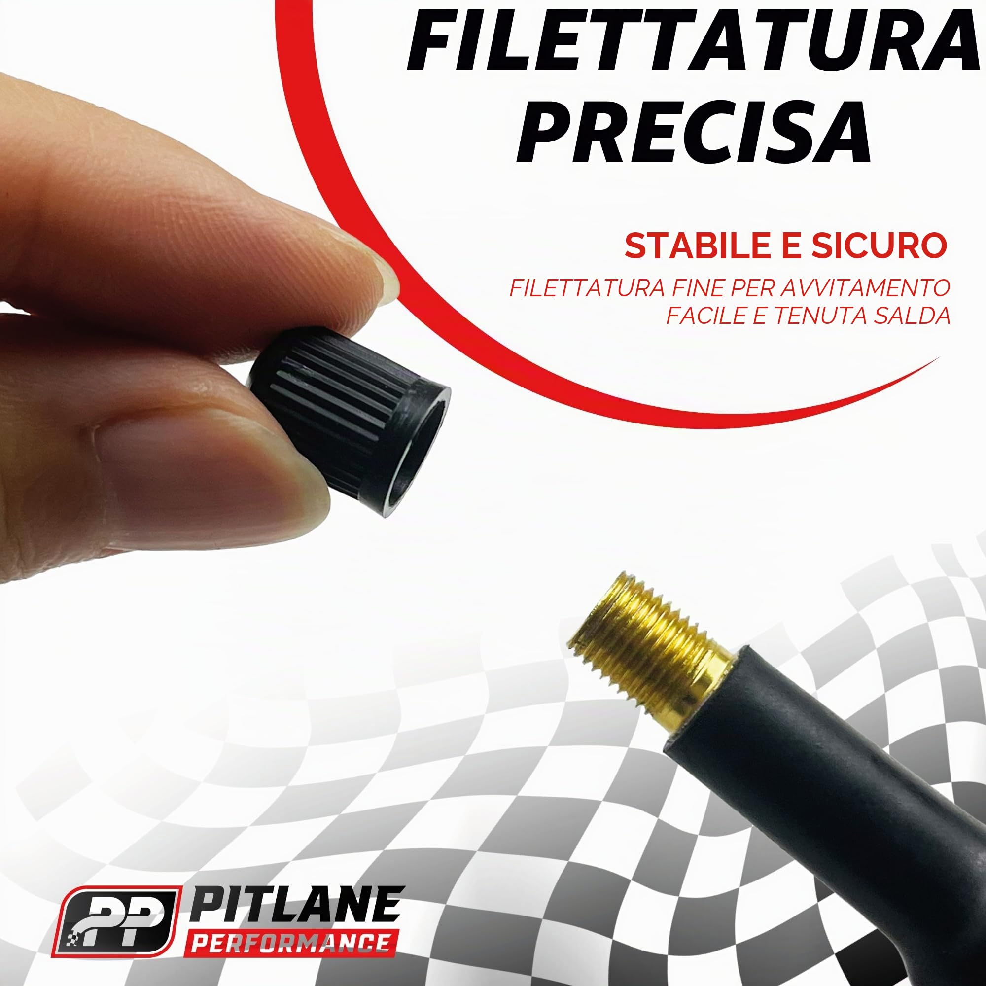 10 Tappi Coprivalvola per Pneumatici – Compatibili con Auto, SUV, Moto, Bici – Coperture Valvola Schrader Resistenti con Guarnizione Interna (Nero)