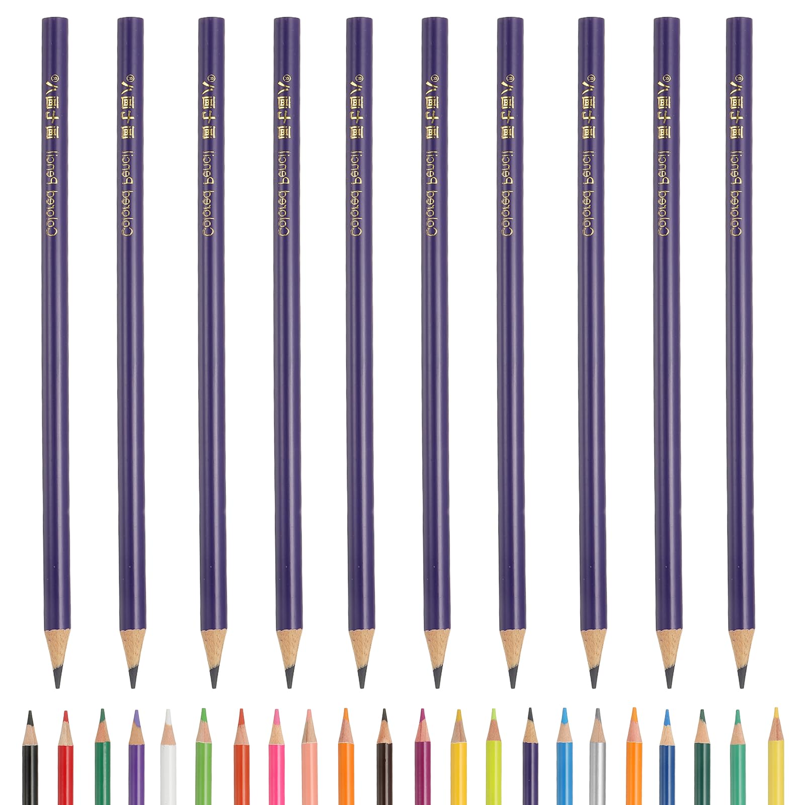 PATIKIL Colored Pencils, Green Lotus Color Drawing Pencils with Oil-Based Cores Art Scrapbook Supplies for Adult Coloring Books Artists Beginners Drawing Sketching, 10 Pcs