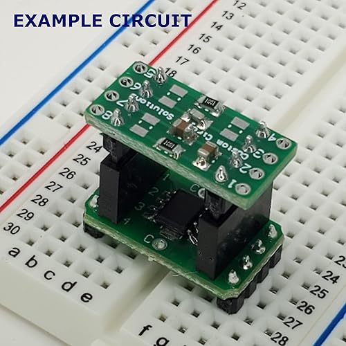 Miniatura 39 de Módulo de PCB SMD a DIP Breakout, 8 pines, SOIC a DIP Cabezal adaptador con resistor SMT integrado y/o almohadillas de condensador - 10 piezas