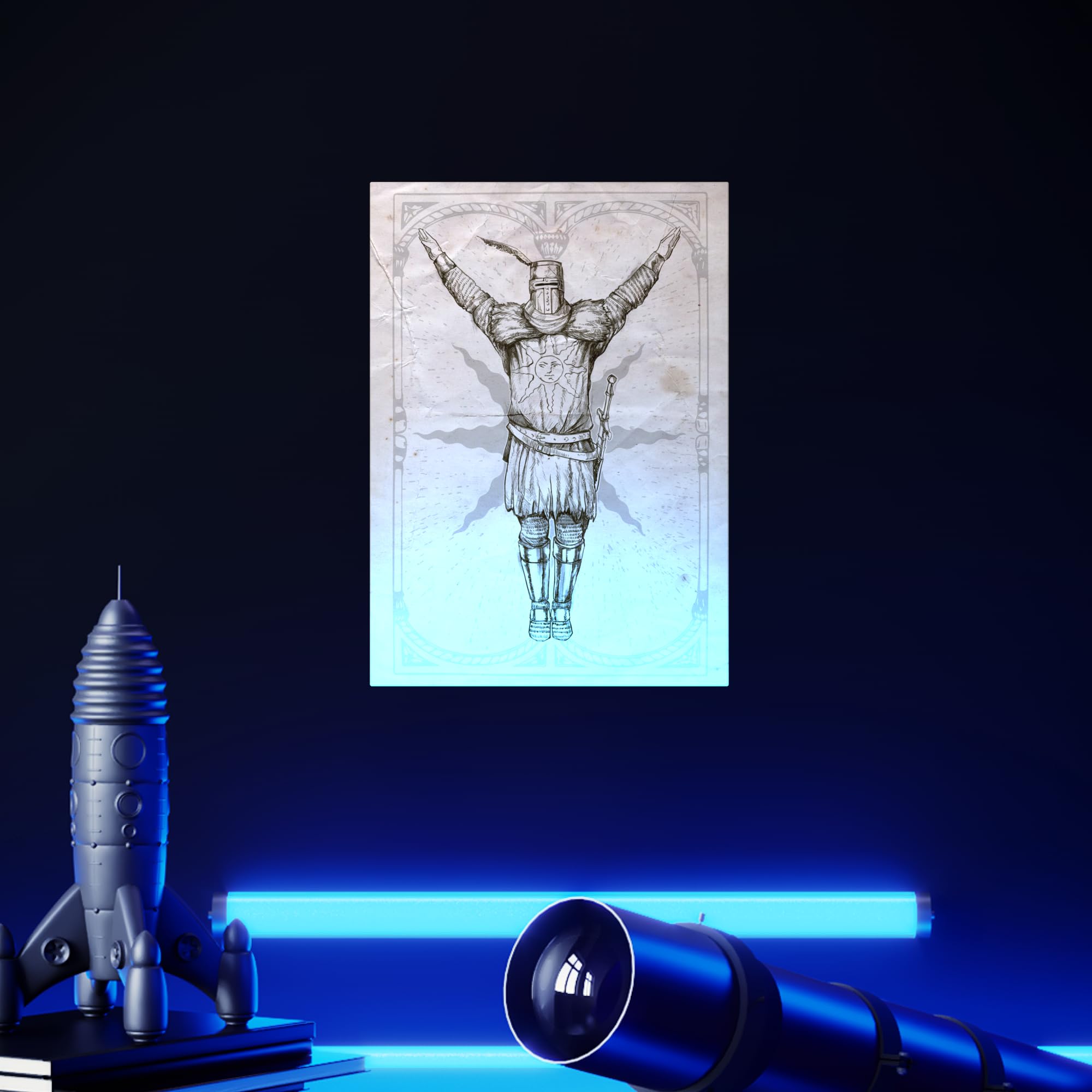 Displate - Poster in metallo – Wall Art – Dark Souls – Lordran – Praise the Sun – Dimensione M – 32 x 45 cm opaco