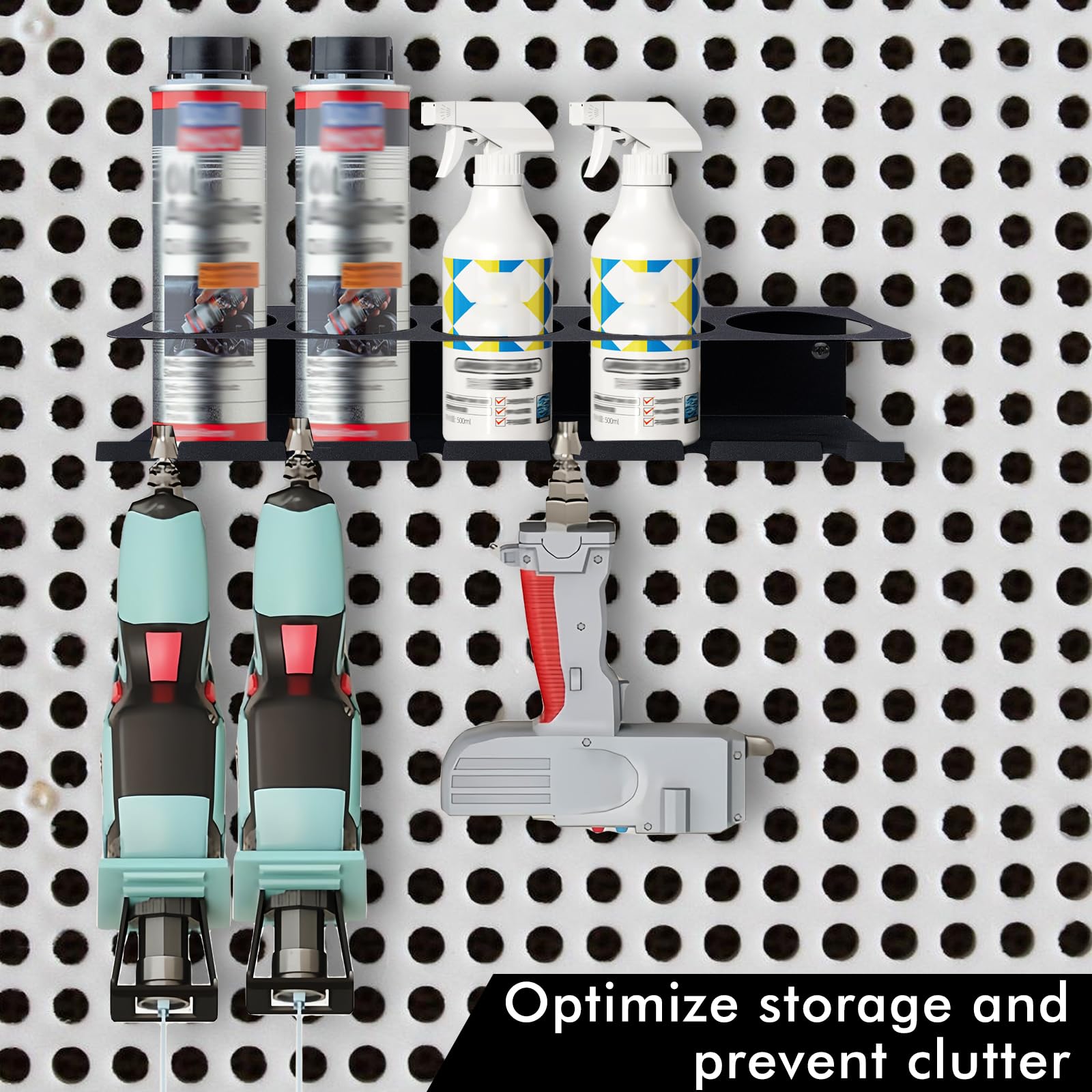 43 x 10 cm. Soporte para botes de aerosol: soporte para latas, estante de almacenamiento para latas de lubricante, soporte para botellas de aerosol, resistente organizador de botellas de 5