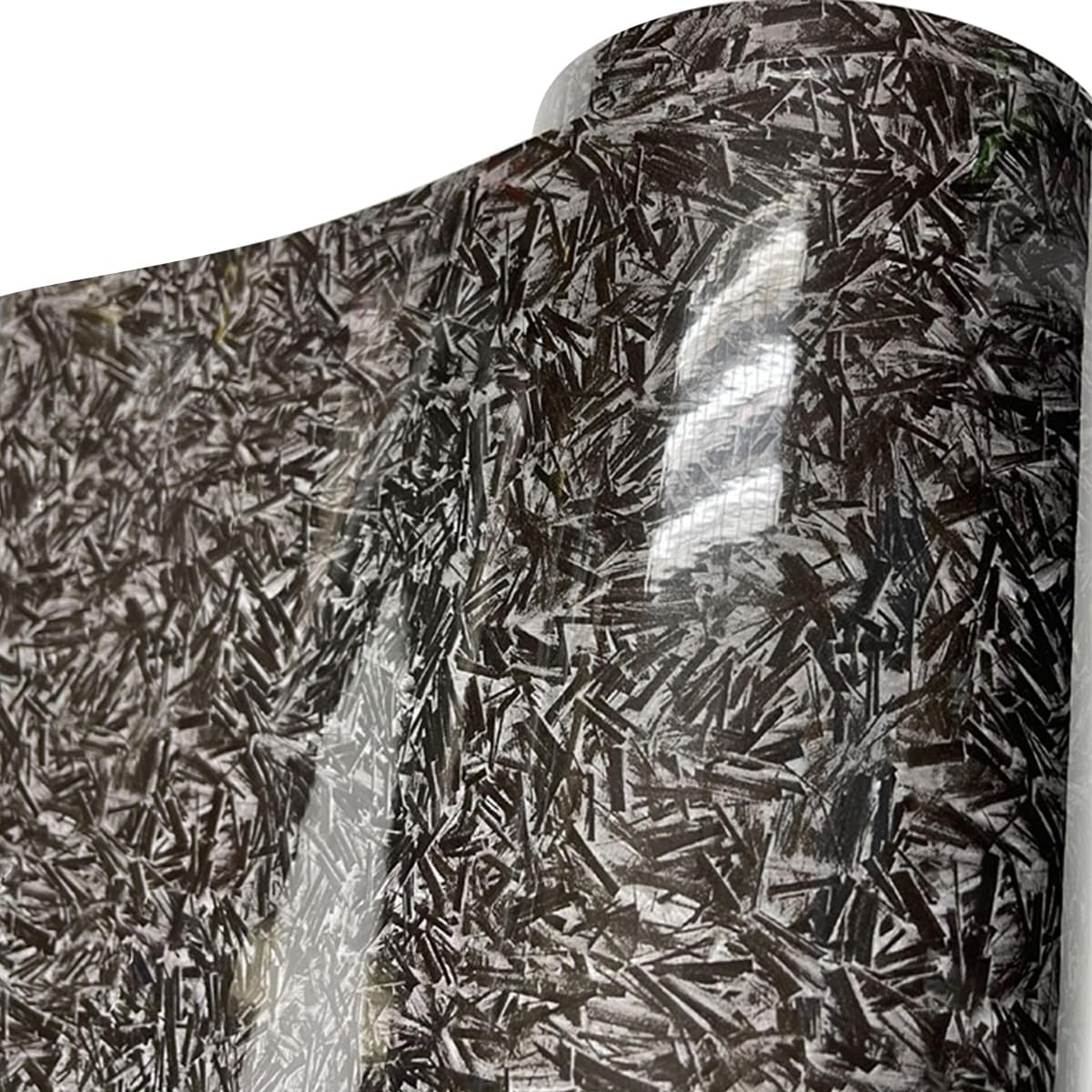 Forged Carbon Fiber Vinyl Wrap Black Car Vinyl Wrap Self Adhesive Film for Car Motorcycle Scooter Bike, 50x500CM