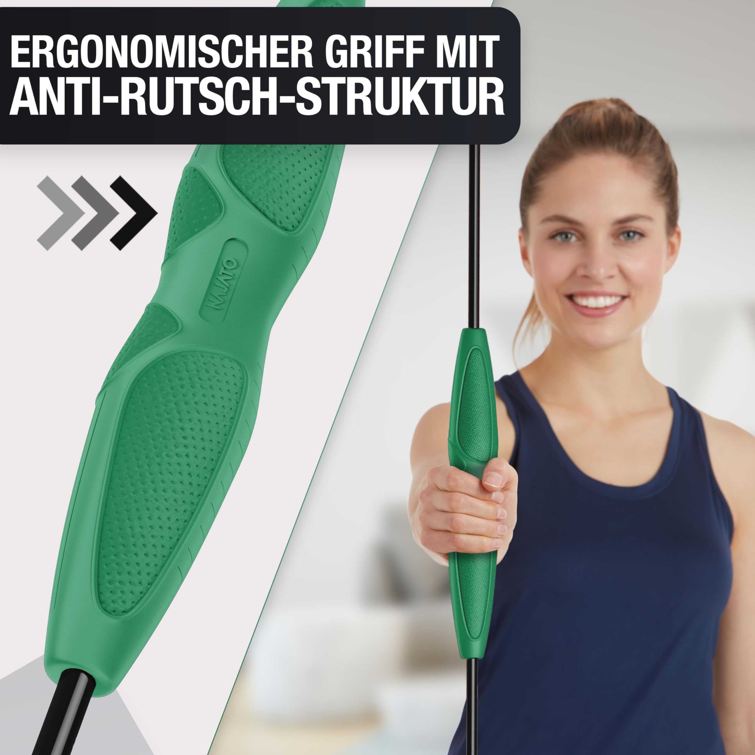 NAJATO Sports Schwingstab – Swingstick inkl. E-Book (PDF Datei) – Wackelstab mit verstellbaren Gewichten – Für Physiotherapie & Fitness