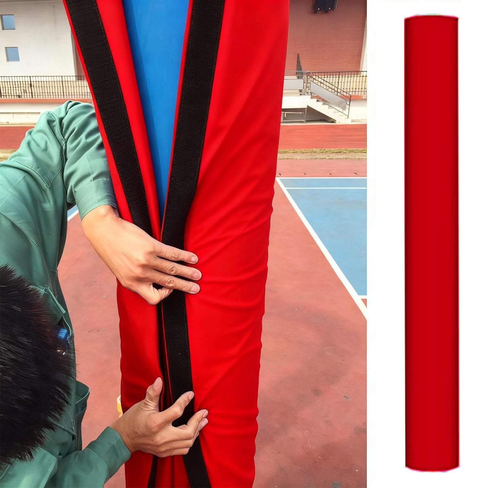 Generico Protezione in Schiuma Resistente, Cuscino Rotondo per palo da Basket, Cuscinetto Protettivo per palo Rosso, Cuscinetto per palo da Porta da Palestra/Scuola, imb