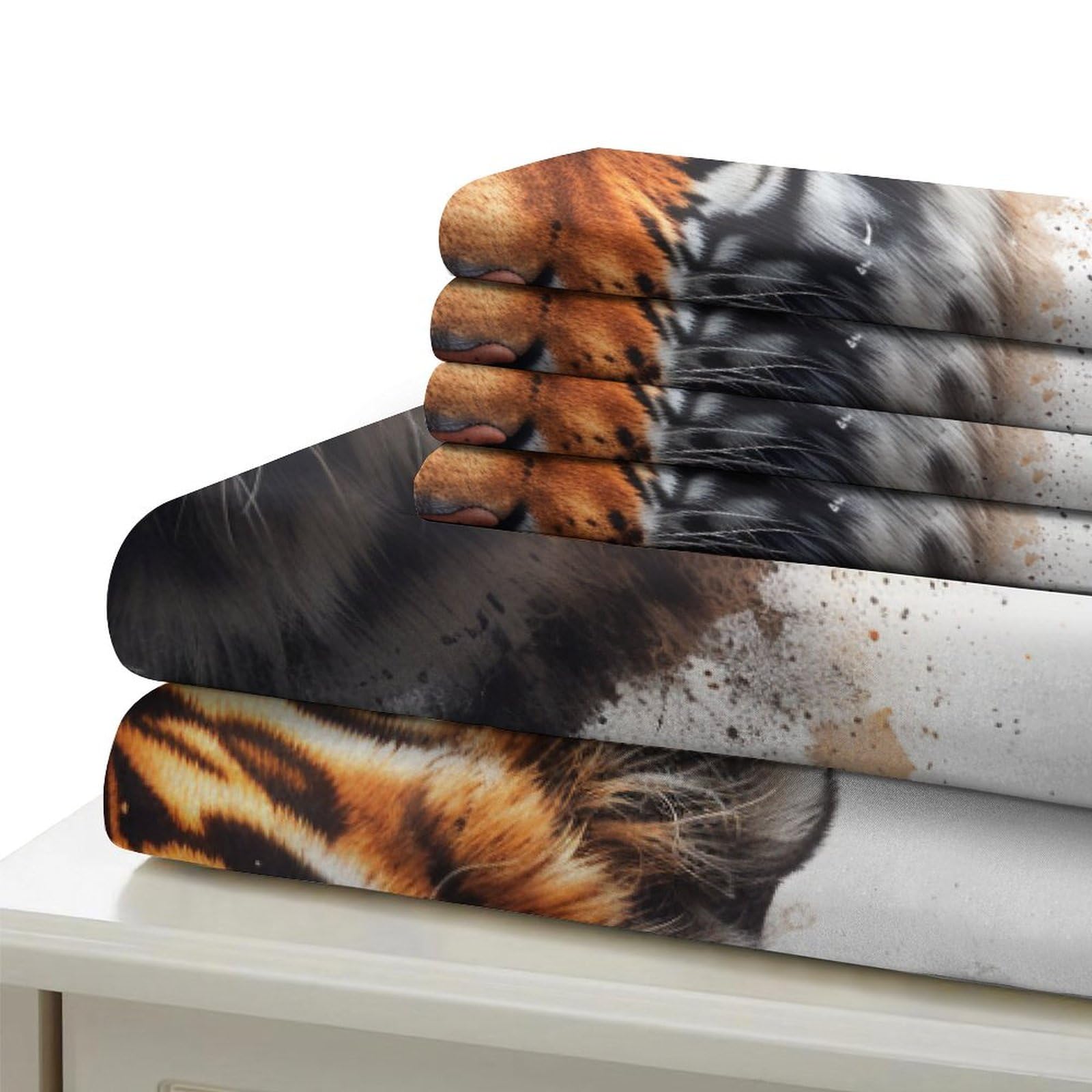 Stampato in 3D tigre Copertina Stampata Microfibra Disegnata Biancheria Da Letto Ipoallergenico Set 3 Pezzi,Double（200x200cm）, Per Ragazzi Adulti