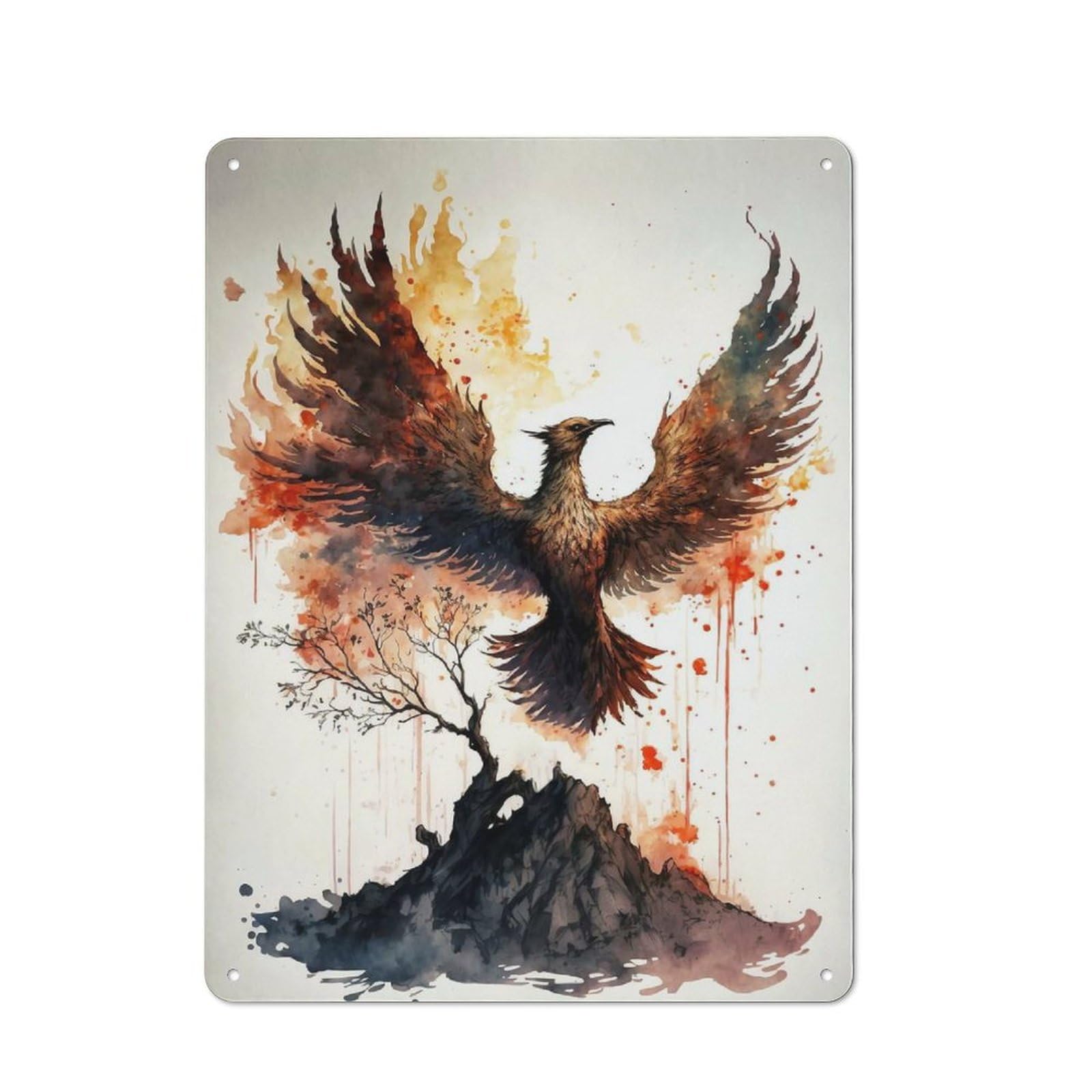 Junmoney Phoenix From The Ashes Vintage Tin Sign 40X30cm, Country Style Bistro Wall Plaque For Bakery, Diner, Cafe Or Family Room