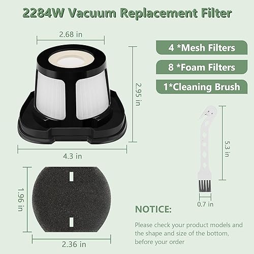 Miniatura 6 de Improvedhand Reemplazo del filtro de vacío 2390A 2284W para filtro de borrador de pelo de mascotas Bi-ssell 2390, 2389, 2284W Comparar con las