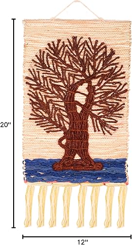 Miniatura 7 de Tarini Gallery Tapiz tejido a mano de yute para colgar en la pared, arte para ver el hogar, paisaje natural para decoración de oficina en casa y