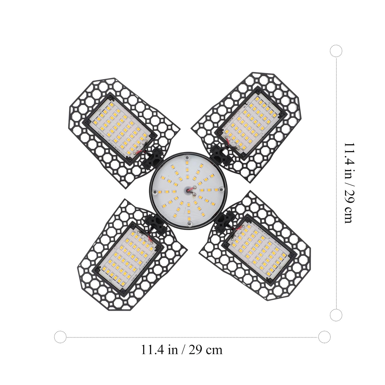 VILLCASE 100w Warm White Folding LED Garage Ceiling Light Deformable Warehouse Bay Light Fixture for Workshop and Industrial — view 2