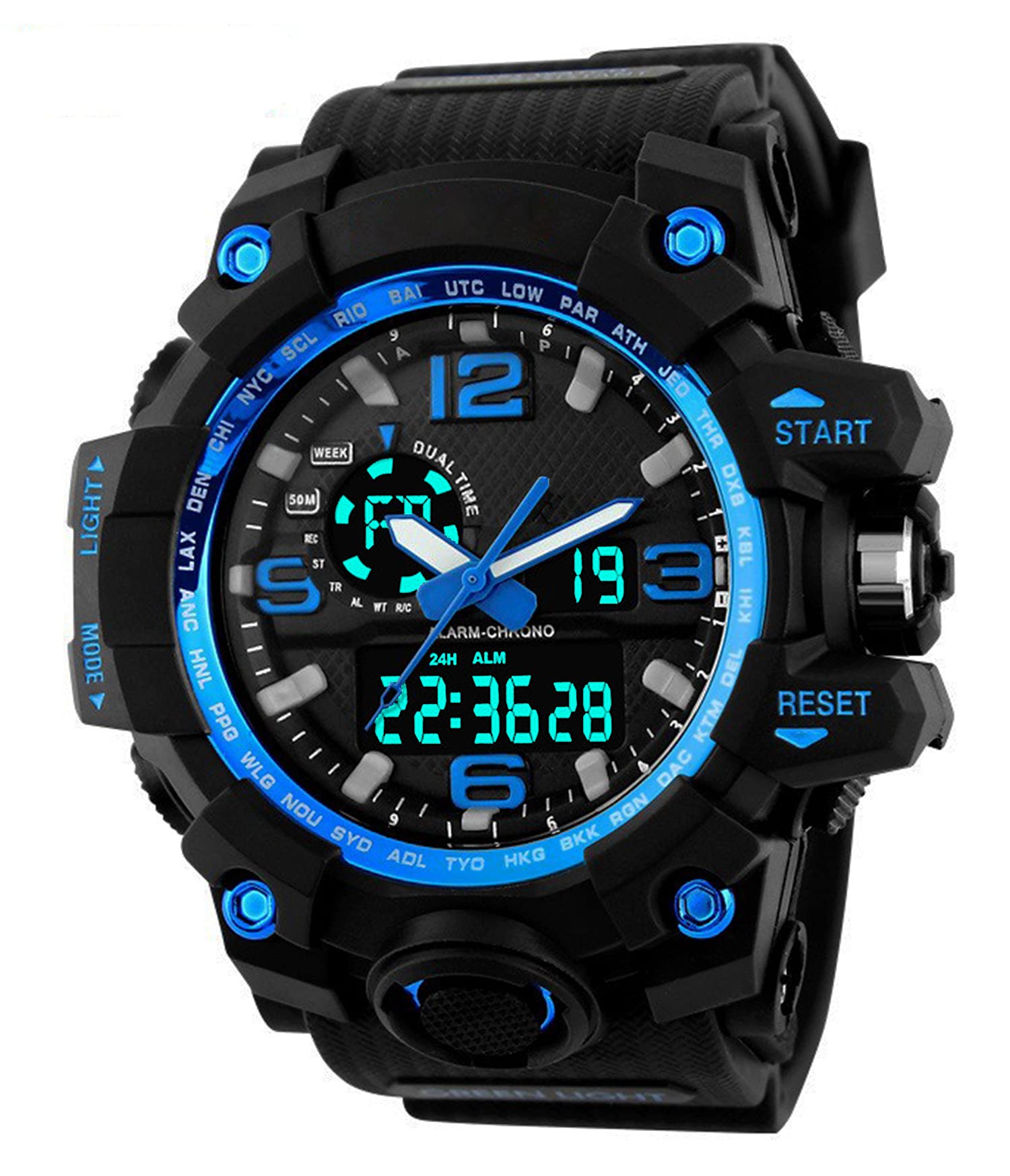 Time Up Analog-Digital Big Dial Water Proof Premium Series Sports Watch for Men-QDR-345G (Navy Blue) (B091MHBXX8) Amazon Price History, Amazon Price Tracker