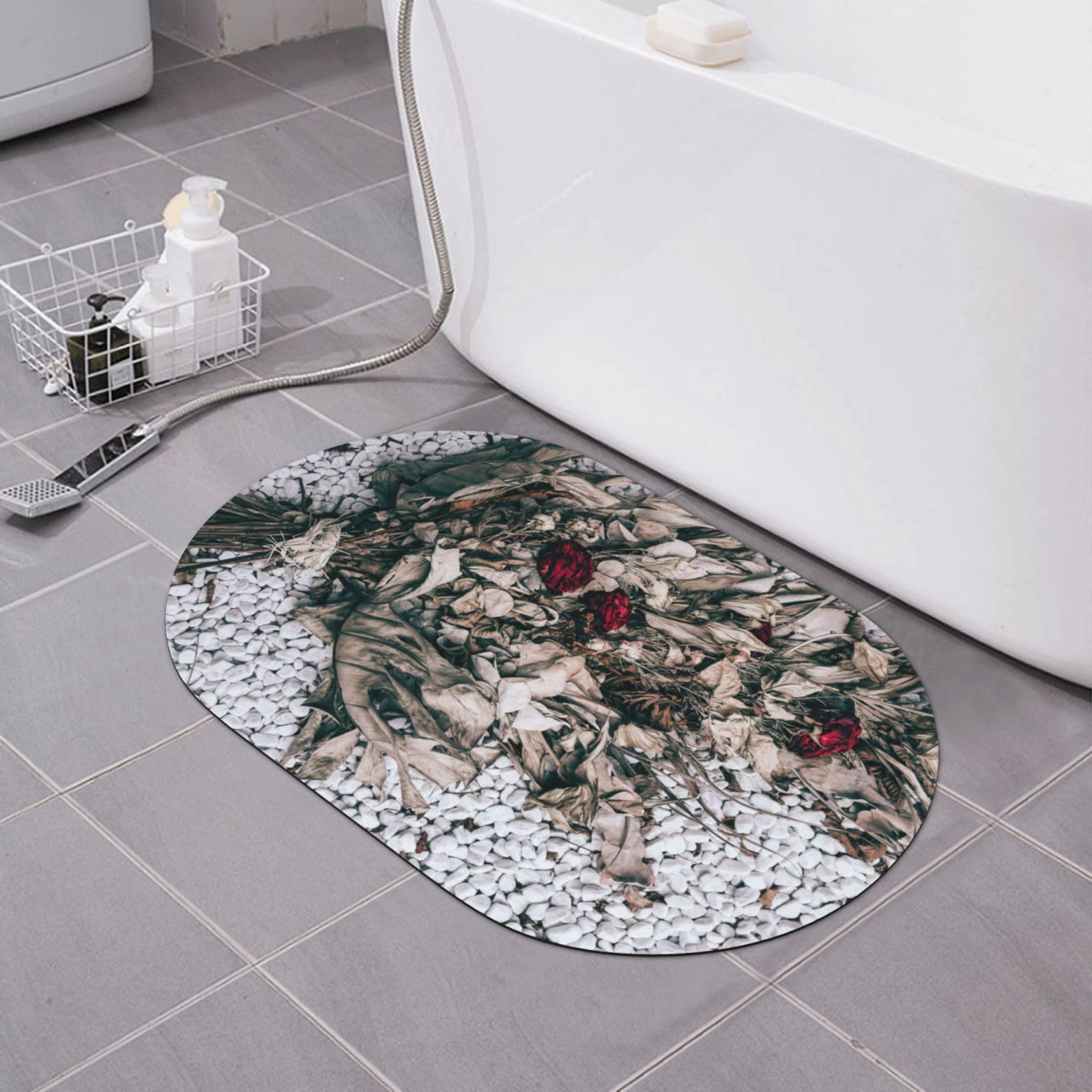 Tapis de bain antidérapant en terre de diatomée BONDIJ absorbant