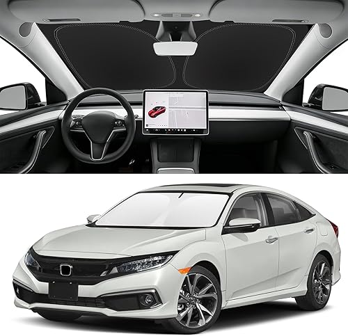 Miniatura 112 de Parasol de parabrisas de ajuste personalizado para Nissan Titan 2017-2024, bloquea los rayos UV y el calor, parasol de ventana delantera, fácil