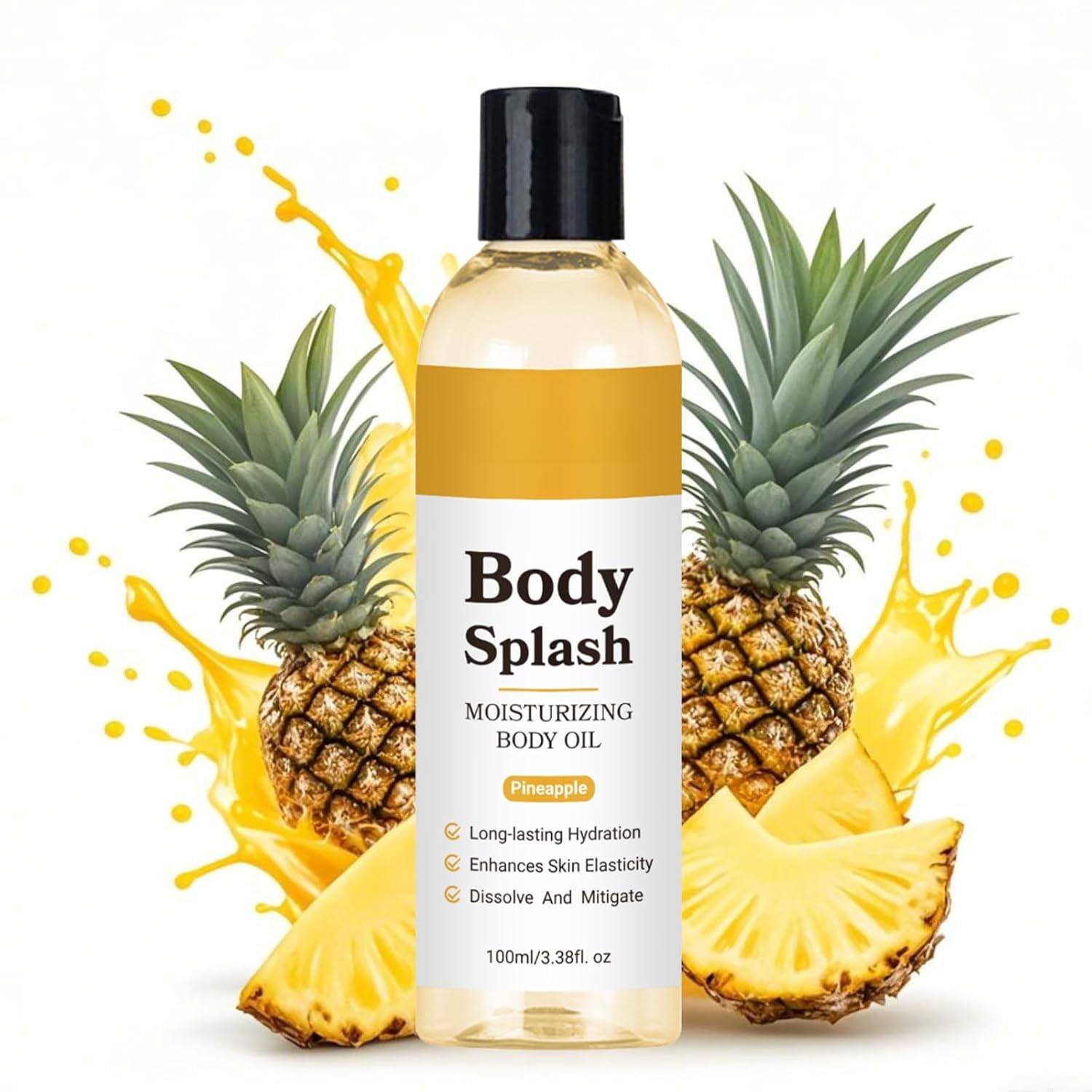 Pineapple Creme Hydrating Body Oil 100ml - Moisturizing & Non-Greasy Formula for Soft, Smooth Skin | All-Natural, Lightweight, Nourishing Dry Skin Care (1PC, Pineapple Creme)
