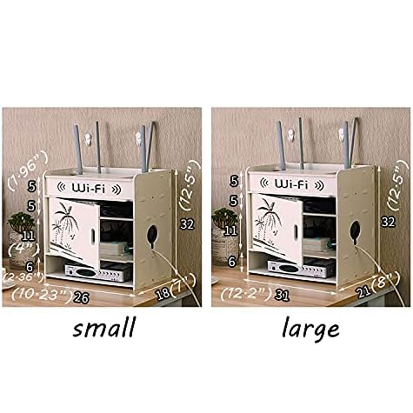 Scatola portaoggetti per router Supporto per router WiFi Supporto per mensola a muro galleggiante senza punzonatura Router WiFi Scatola per cavi regolabile per casa e ufficio