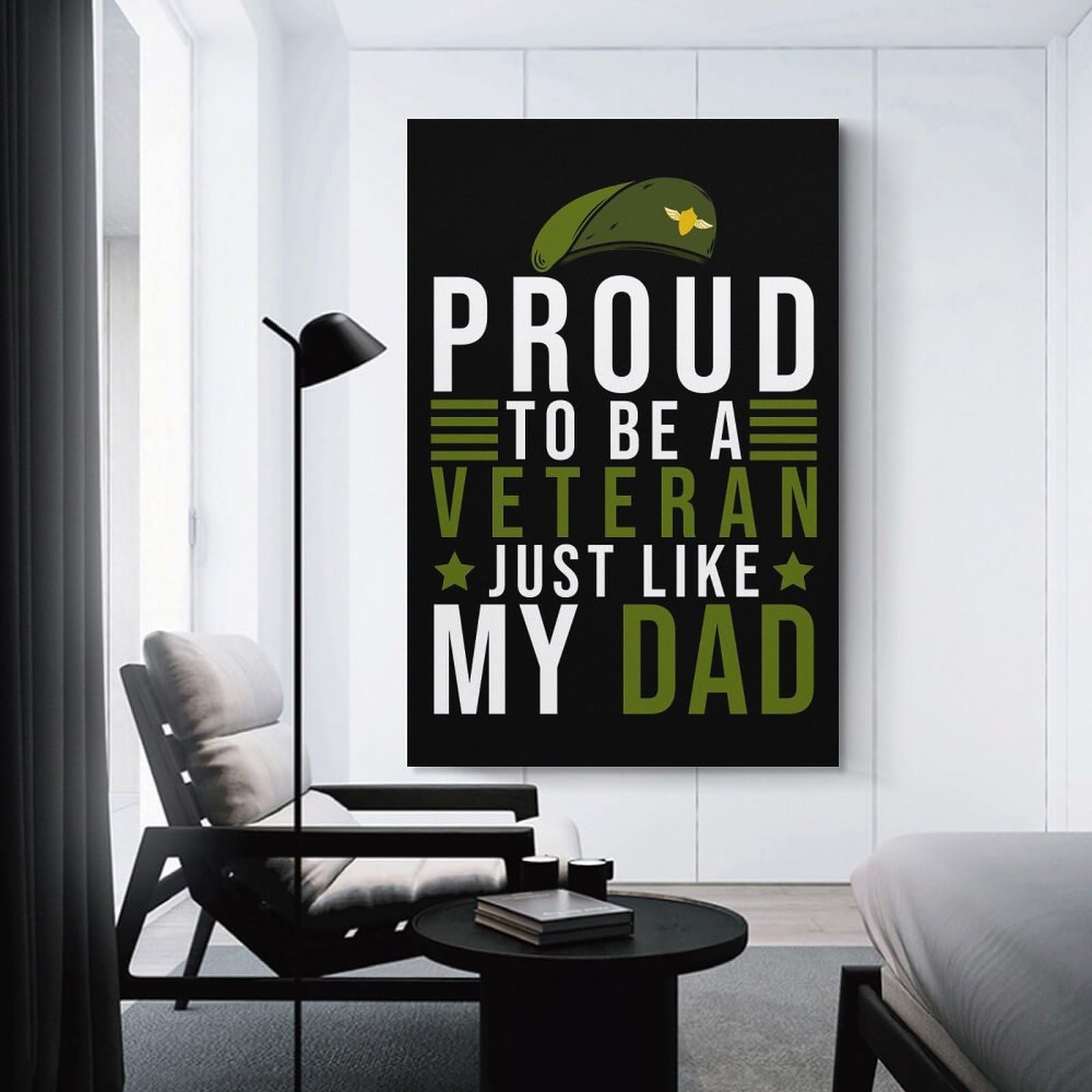 Junmoney Veterans Family Veteran Decorative Canvas Print 12x18inch(30x45cm), for Study, Office Or Focused Interiors, Wall Art That Adds Style to Work Areas