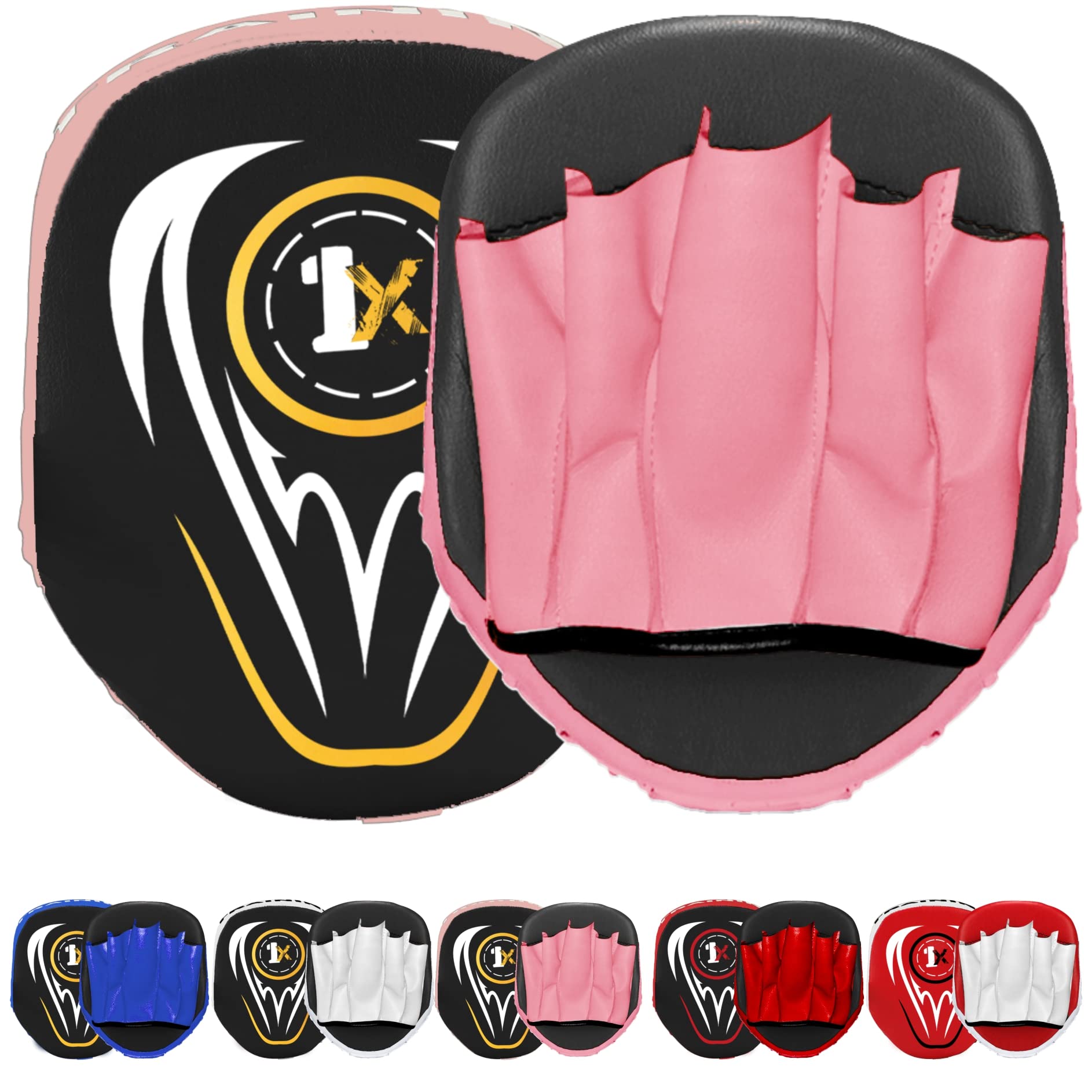 Kids Boxing Focus Pads – Punching Mitts for Junior Training – Strike Pads for MMA, Kickboxing, Karate, Muay Thai & Taekwondo – Hook & Jab Target Hand Pads for Martial Arts & Punch Gloves (Pink) — image 1