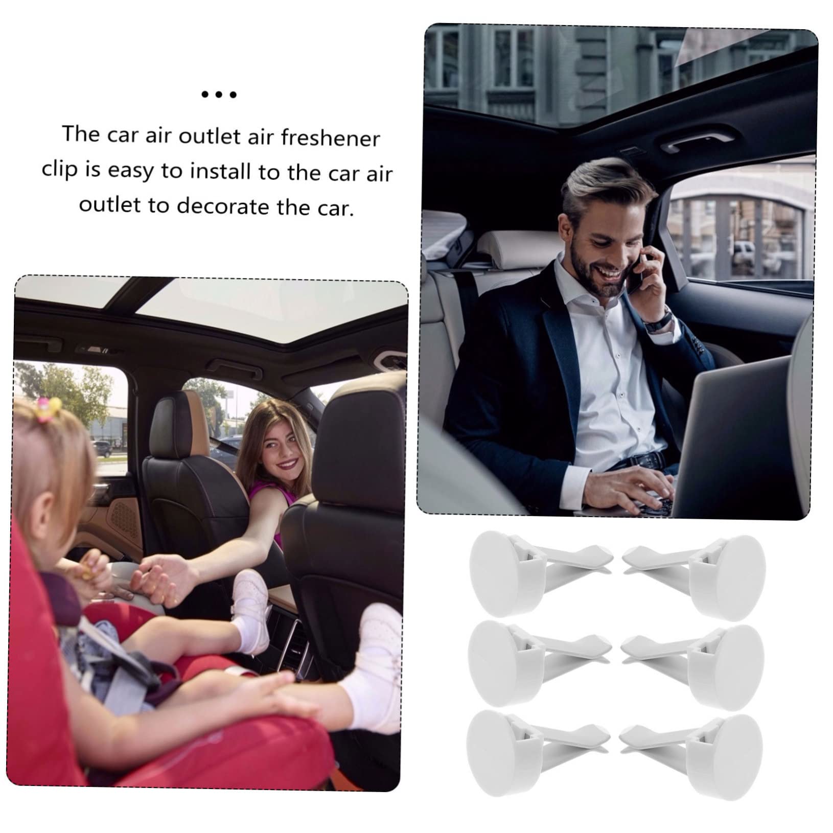 CHILDWEET Clip per Bocchetta Aria Auto e Profumatore Fai da Te Ganci per Auto Accessori Resistenti in Metallo e Plastico, 100 Pezzi per Decorare L'auto