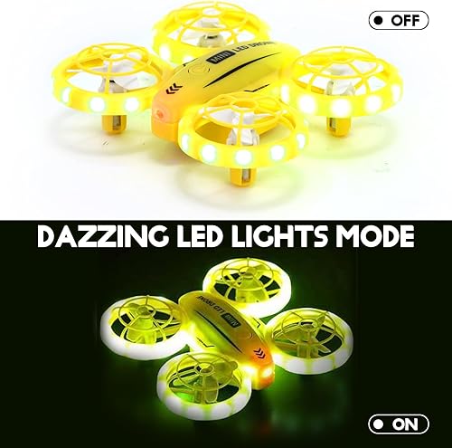Miniatura 3 de Mini dron para niños, colorido LED RC Drone Quadcopter para principiantes con modo sin cabeza, 360 vueltas, retención de altitud, modo de 3