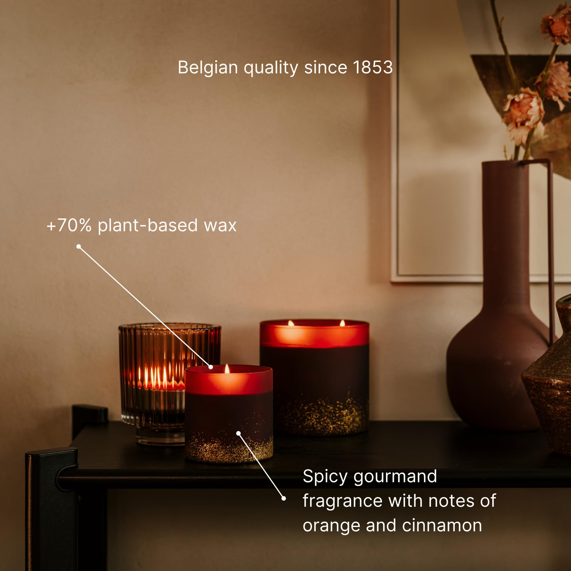 Spaas 6 WinterGlow-Duftkerzen, 35 Stunden, Orange und Zimt