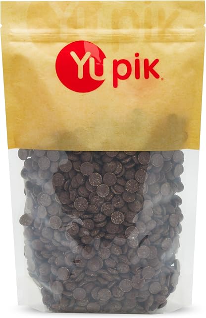 Yupik Semi-Sweet Wafers au chocolat, 1 kg, sans gluten, casher, fait avec de la poudre de cacao, chocolat-comme saveur, fondus en douceur, idéal pour la cuisson, snacking & Garniture