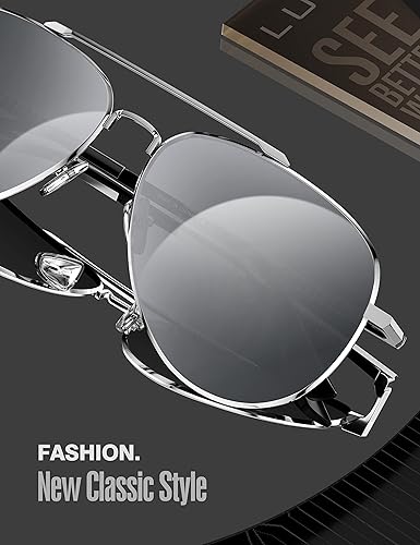 Miniatura 9 de LUENX Aviator - Gafas de sol polarizadas para hombres y mujeres protección UV 400 con funda 60MM