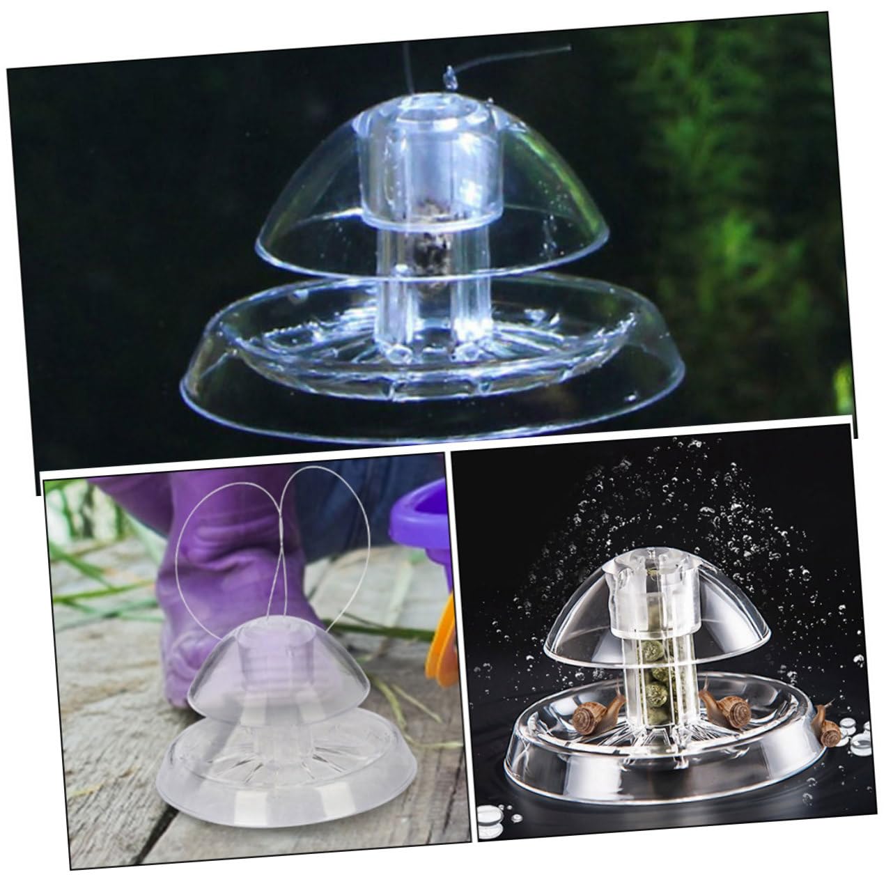 BESPORTBLE 12pièces Outil Pratique De Capture Escargots pour Aquarium Piège Réutilisable Plastique pour Éliminer Escargots Petit De Diamètre