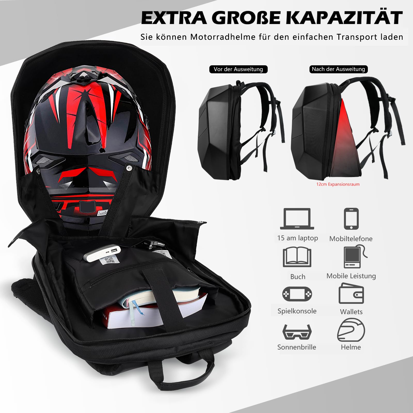 LED otorradrucksack，rogrammierbarer Rucksack mit Display，odischer multifunktionaler Rucksack，eeignet als Festgeschenk