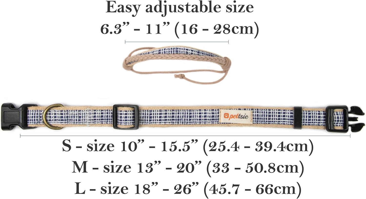 Pettsie Dog Bandana Collar with Matching Friendship Bracelet – Durable Hemp, Soft, Adjustable, Gift Box, Suitable for Every Dog Size