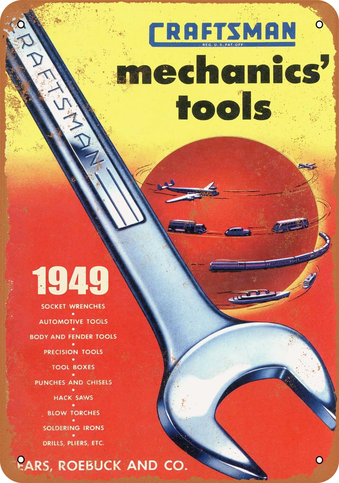 Metal Sign - 1949 Craftsman Mechanics' Tools - Vintage Look home decor