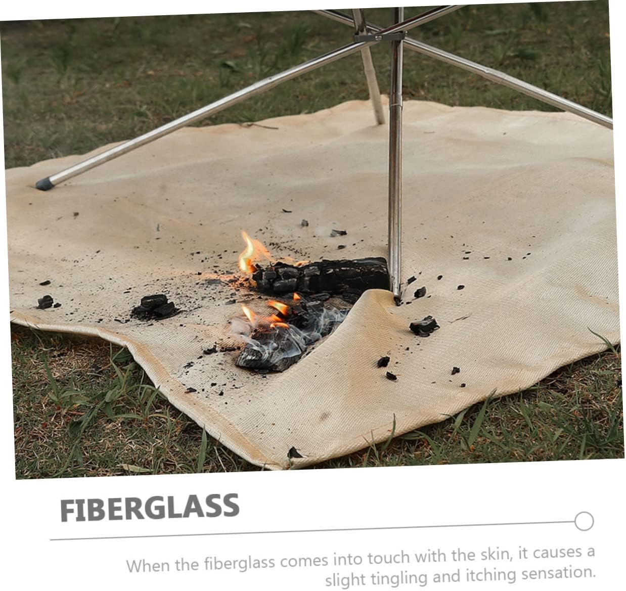 3pcs Camping Fireproof Blanket Fiberglass Mat for Outdoor Grill BBQ Camping and Patio Use Includes Storage Bag
