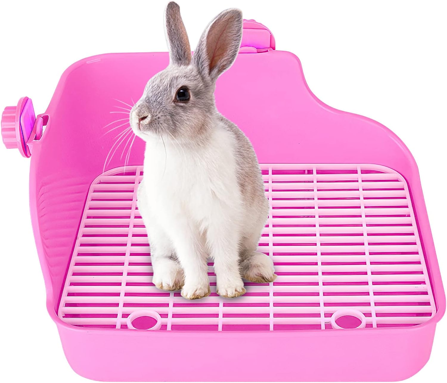 Caja de arena de conejo, bandeja de arena de esquina de conejo, para inodoro de animales pequeños, caja de ropa de cama para conejo, chinchilla, conejillo de indias, uso en jaula