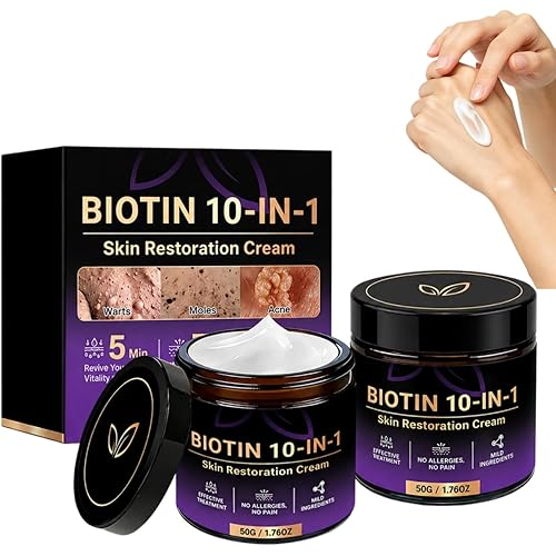 Biotin 10-in-1 Skin Restoration Cream, 2026 New Professional Skin Treatment Cream, Lifting & Firming Moisturizer, Anti-Aging Wrinkle Care for All Skin Types.(2 Pack)